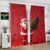 2pcs- Christmas Santa Claus Christmas Tree Pattern Printed Curtains   Christmas Decorations   Home Decorations   Room Decorations