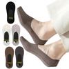 Men Vertical Stripe Ice Silk No Show Socks, Arbitrary Cut Non Slip Silicone Invisible Low Cut Cotton Sole Breathable Liner Socks