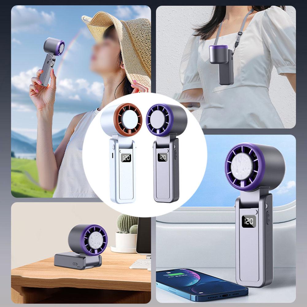 Adjustable Speed Cooling Fan Compact Design Adjustable Speeds 120 Speed Adjustment 3600mAh Battery 8 M s Airflow