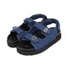 Barbara Women Denim Velcro Stitch Welt Backstrap Sandals 4cm Bbj301
