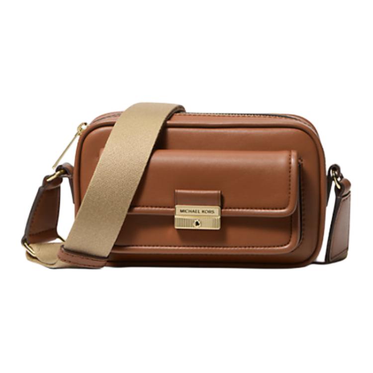 

Michael Kors MK Bradshaw Brand Gold Engraved Logo Leather Camera Crossbody Bag Super Mini Women bags Brown 35R5G2BC0L-LUGGAGE Basic Set (Bag)