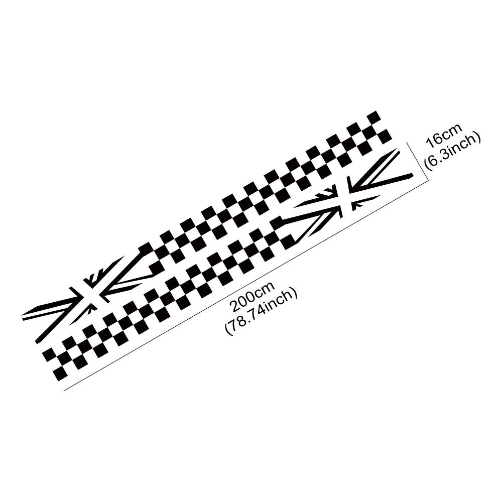 Car Window Door Side Striped Stickers Grid Flag Vinyl Decals Waterproof Self Adhesive Auto Body Decoration Stickers Accessories