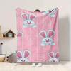 1pc Easter Bunny Lightweight Flannel Blanket, Comfortable and Warm Blanket, for Office and Camping Sofa Bed, Livingroom020