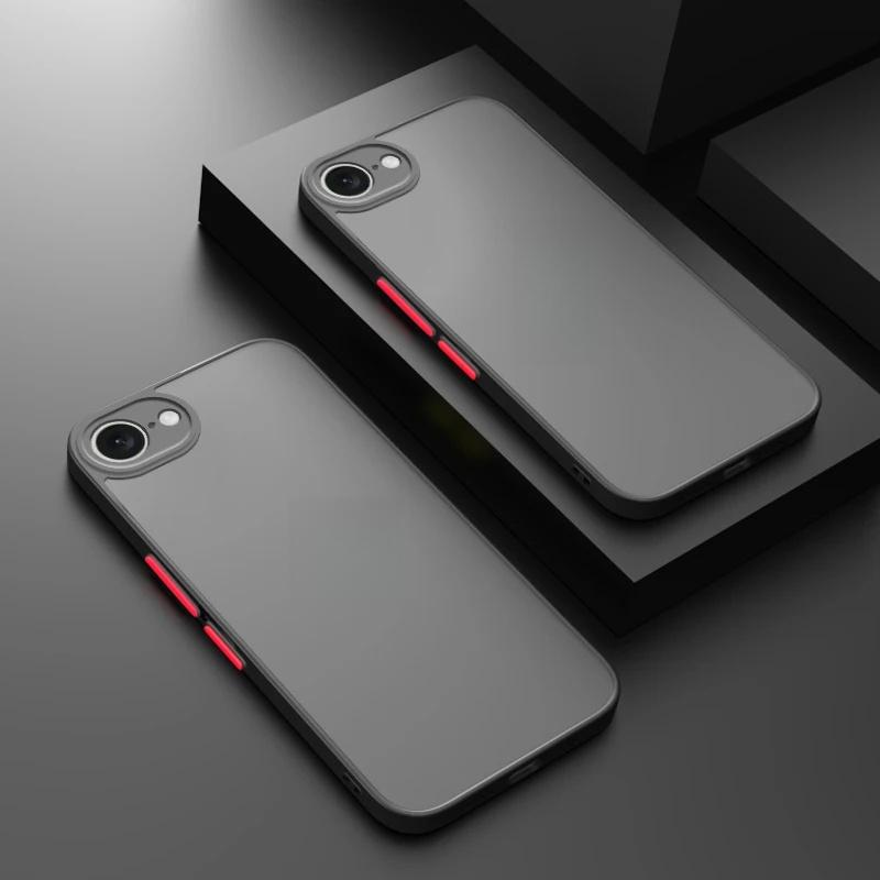 For iPhone 16E Case For Apple SE4 2025 16 E Hard PC Armor Matte Luxury Color Blocking Shockproof Camera Protector Cases Cover
