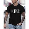Black king letter graphic printing men's creative top casual short-sleeved round neck cottonT-shirt summer outdoor men's T-shirt