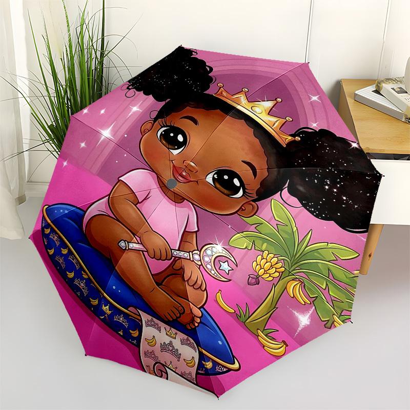 1PC Princess Crown Umbrella-8-Rib Reinforced, Automatic Open, Lightweight & Durable, Fashion Accessory for Outdoor, Beach L0365
