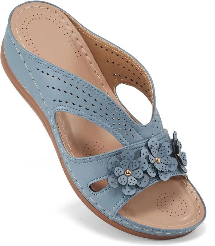 

Модная летняя пляжная обувь Женские удобные сандалии Повседневная обувь для ходьбы Нескользящая обувь Модные платья Ботильоны Богемные балетки Zapatos Mujer 37 синий