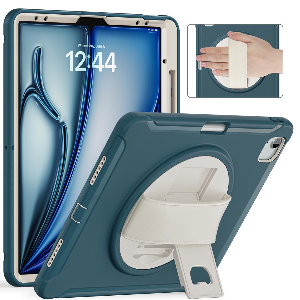 360 Rotatable Stand Case Universal For iPad Air 13 2025 M3 2024 M2 Pro 12.9 2018 2020 2021 2022 3rd 4th 5th 6th Gen PC-TPU Cover