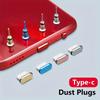 1pc Colorful Metal Anti-Dust Plug for Type-C Charging Port & 1pc 3.5mm Earphone Jack Dust Plug