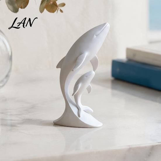 Modern Minimalist Home Accents 3D Printed Whale Ornaments, Mother And Child Figurines, Statue for Desktop Double Sculpture Office Decor Artistic