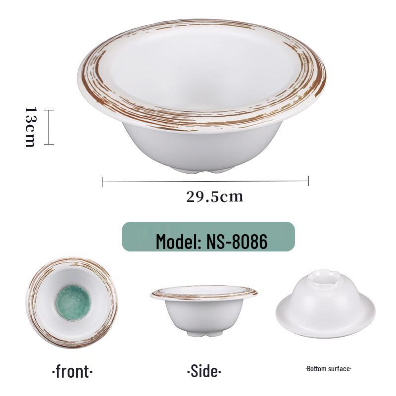 Handun 8086 Japanese Style Melamine Rectangular Plates (10-Pack)