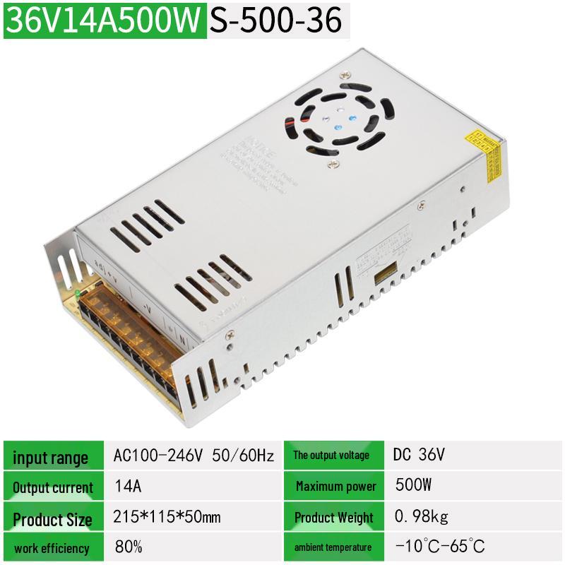 220V To 36V DC Switching Power Supply, 10A Automation for High Power Motor & LED Strip, 500W Transformer
