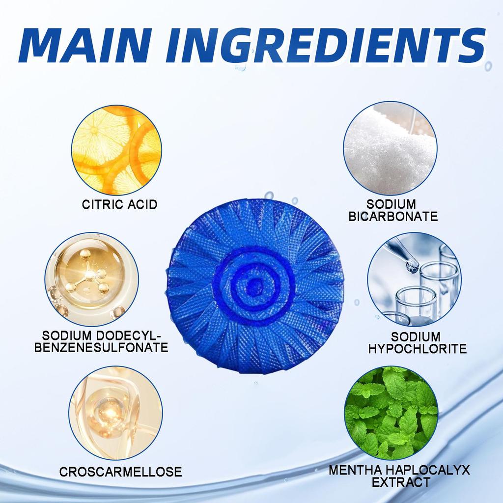 10 Stück Toilette Blau Blasen Reinigungsblock Haushalt Entkalkung Desodorierung Desodorierend Frisch Toilettenreinigungsblock