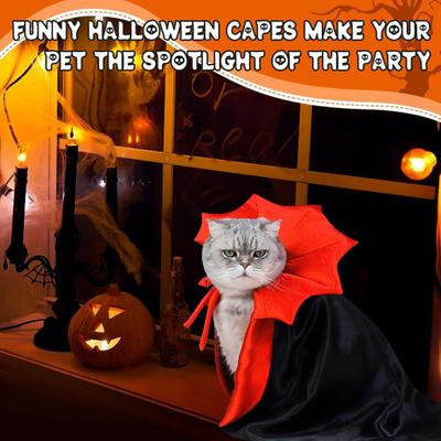 Haustier Umhang Verstellbares Seildesign Stehkragen Große Hunde Halloween Cosplay Umhang Hunde Gesichtskontur Kostüm