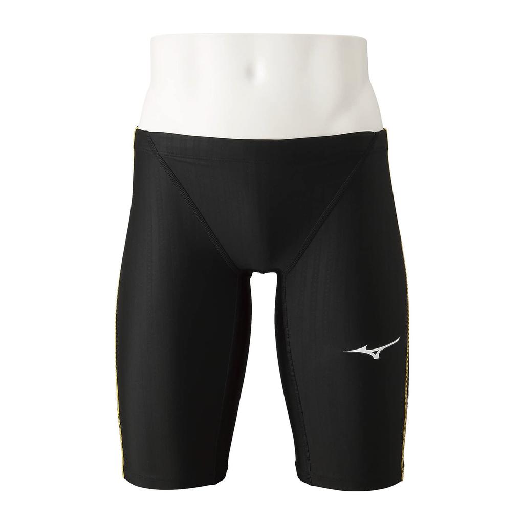 MIZUNO Stream Ace Half Size Black x Size for Challenge Fitness and Gym Use Men's Spats, N2MB0020, Yellow, S, Swimmers,