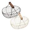 Egg Basket Fruit Basket with Wooden Handle Bread Basket Storing Food Photography Props for Kitchen Organizer Fruit Bread Snack