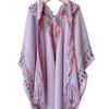 Ethnic Style Hooded Tassel Shawl Cloak – Women's Warm Knitted Cape, 2025 Collection.