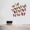 6 Pcs 3D Butterfly Wall Stickers Double-Layer Wing Butterfly Wall Art Glitter Sequined Removable Hollow Mural Decals for Birthday Cake Decoration
