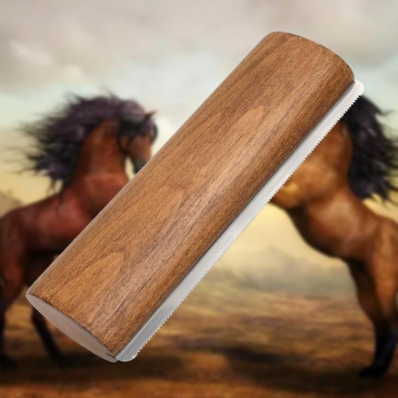 Spazzola Raschietto Manico in Legno Spazzola per la Muta del Cavallo Strumento per la Toelettatura del Cavallo