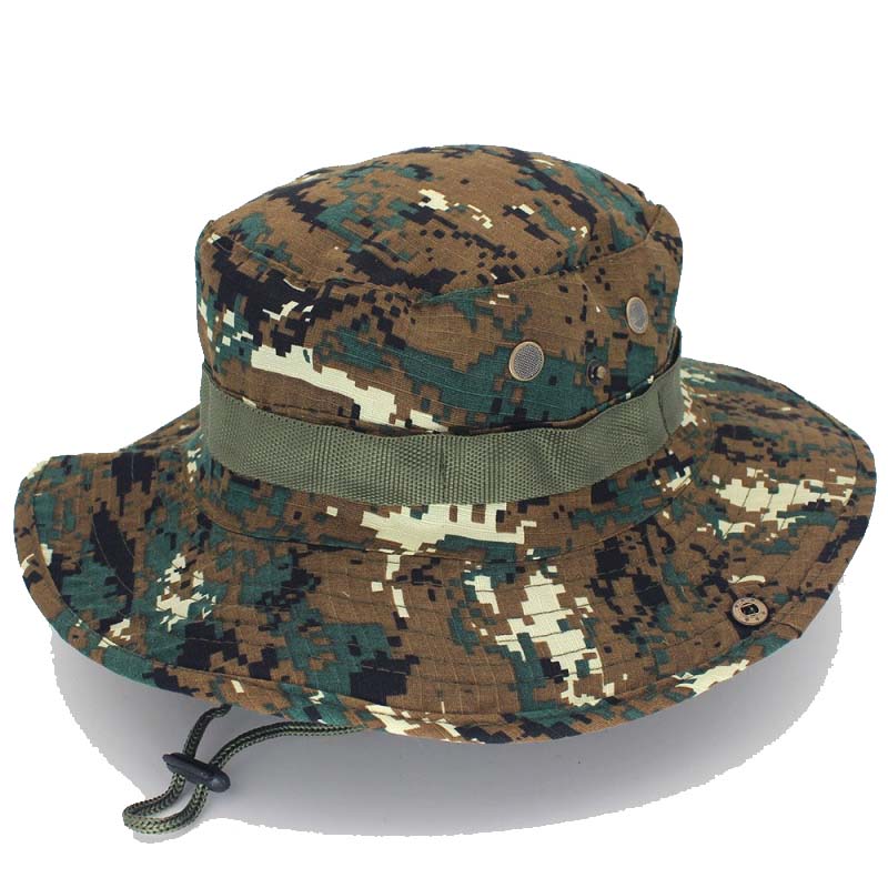 Boonie Tactical Camouflage Hats Camping Climbing Bucket Fisherman Sniper Hat Men Outdoor Fishing Hiking Cap Sun Protective Boonie Caps