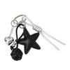 Leather star heart keychain bag charm sweet edgy style backpack wallet cool