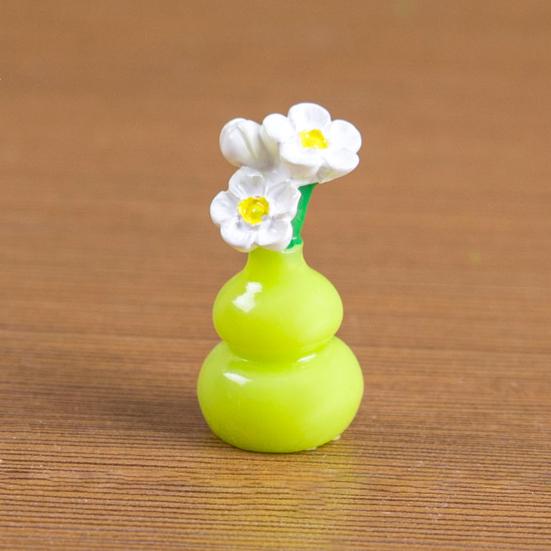 4Pcs Mini Vase Ornament Healing Mini Garden Stress Relief Partner Resin Bouquet Desktop Narrative Sense Decor