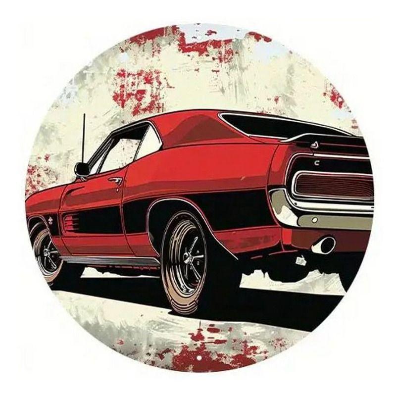 2D Retro Car Tin Painting for Bars Cafes Interior Wall Decor