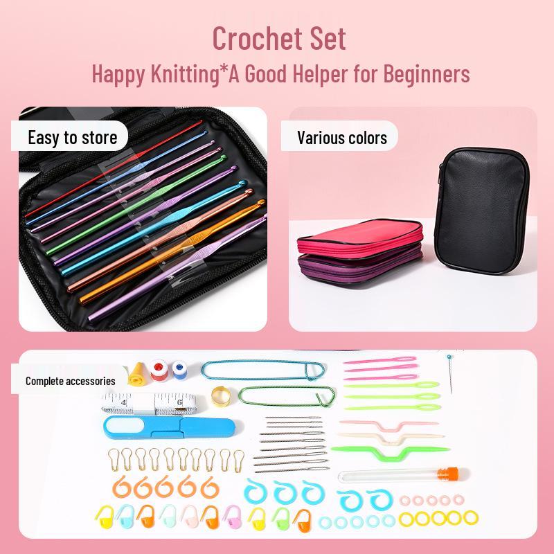 22-Piece Crochet Hook Set: Handmade DIY Sweater Knitting Kit