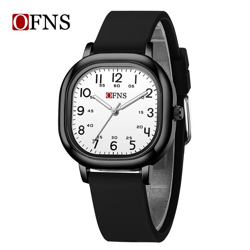 Fashion Ofns Top Brand Square Quartz Watch Luminous Waterproof Large Digital Scale Test Learning Silent Male And Female Students