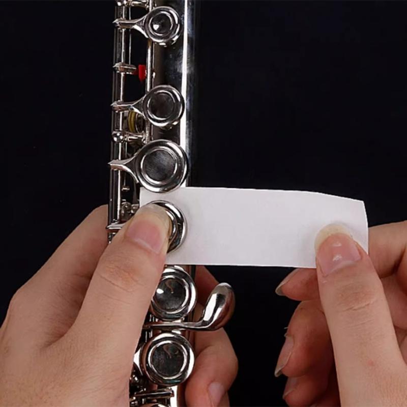 100pcs Flute Saxophone Clarinet Button Absorbent Paper Clean Care Sheet Paper
