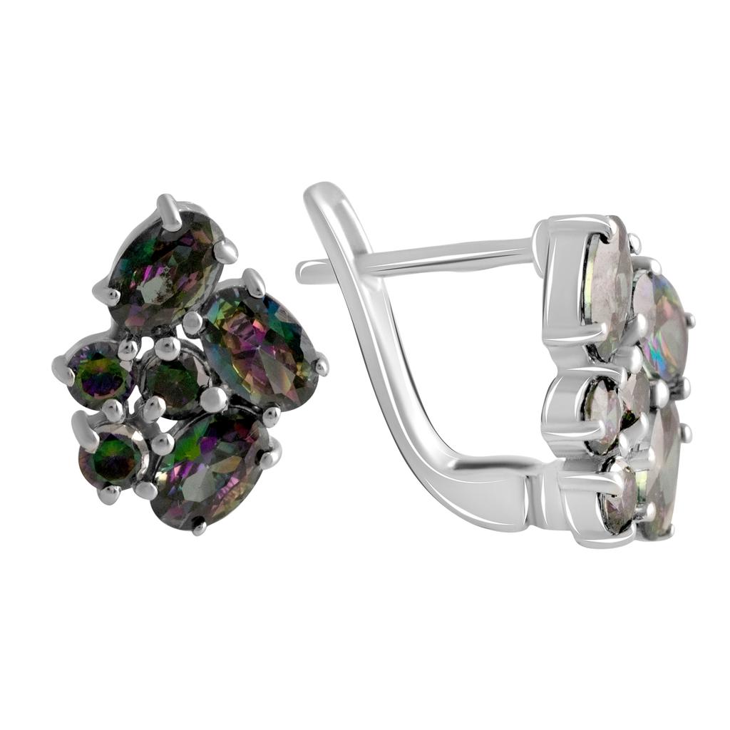 Silver Earrings with Mystic Topaz 5.054ct (2120759)