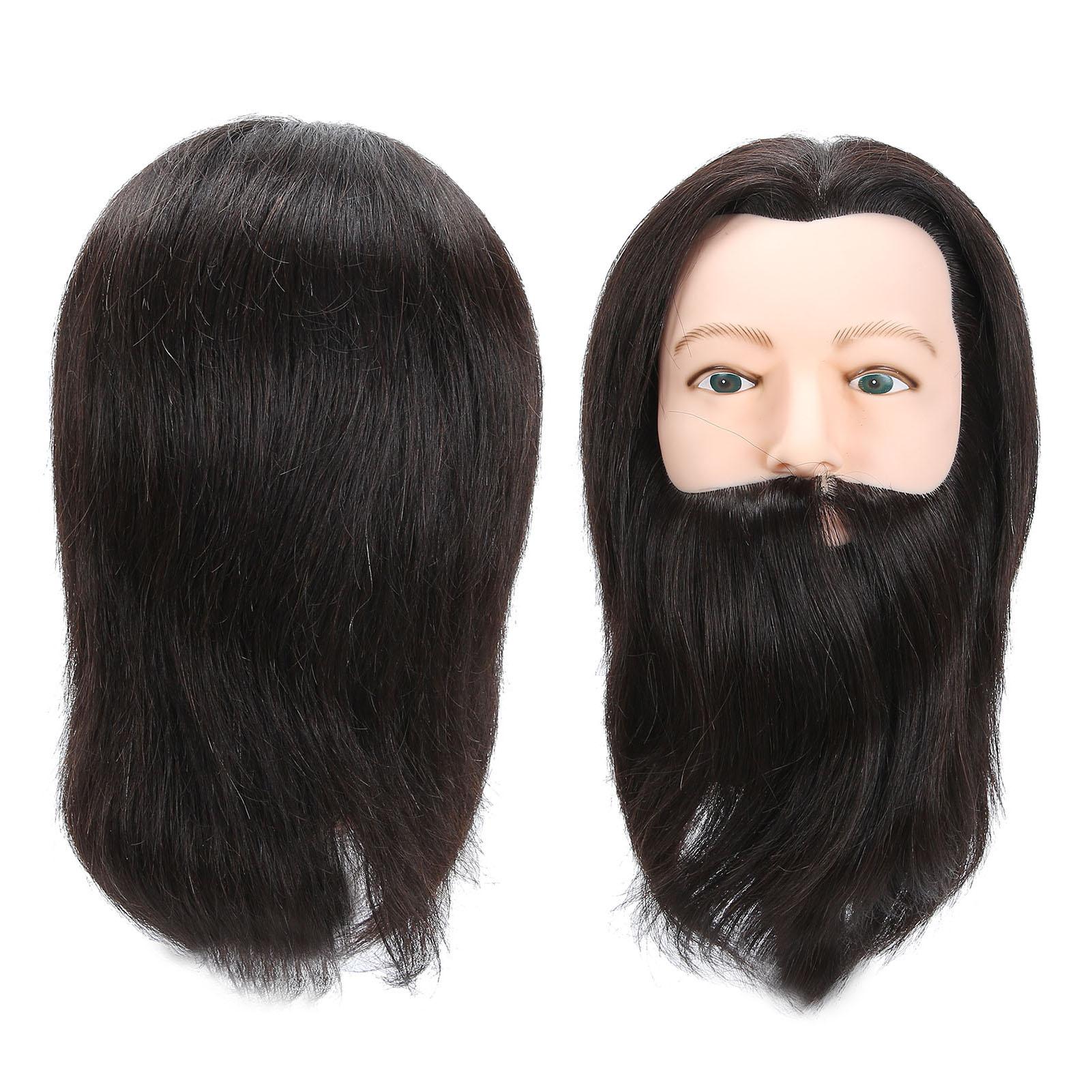 

Salon Male Mannequin Head Human Hair Practice Hairdressing Training Head for Styling