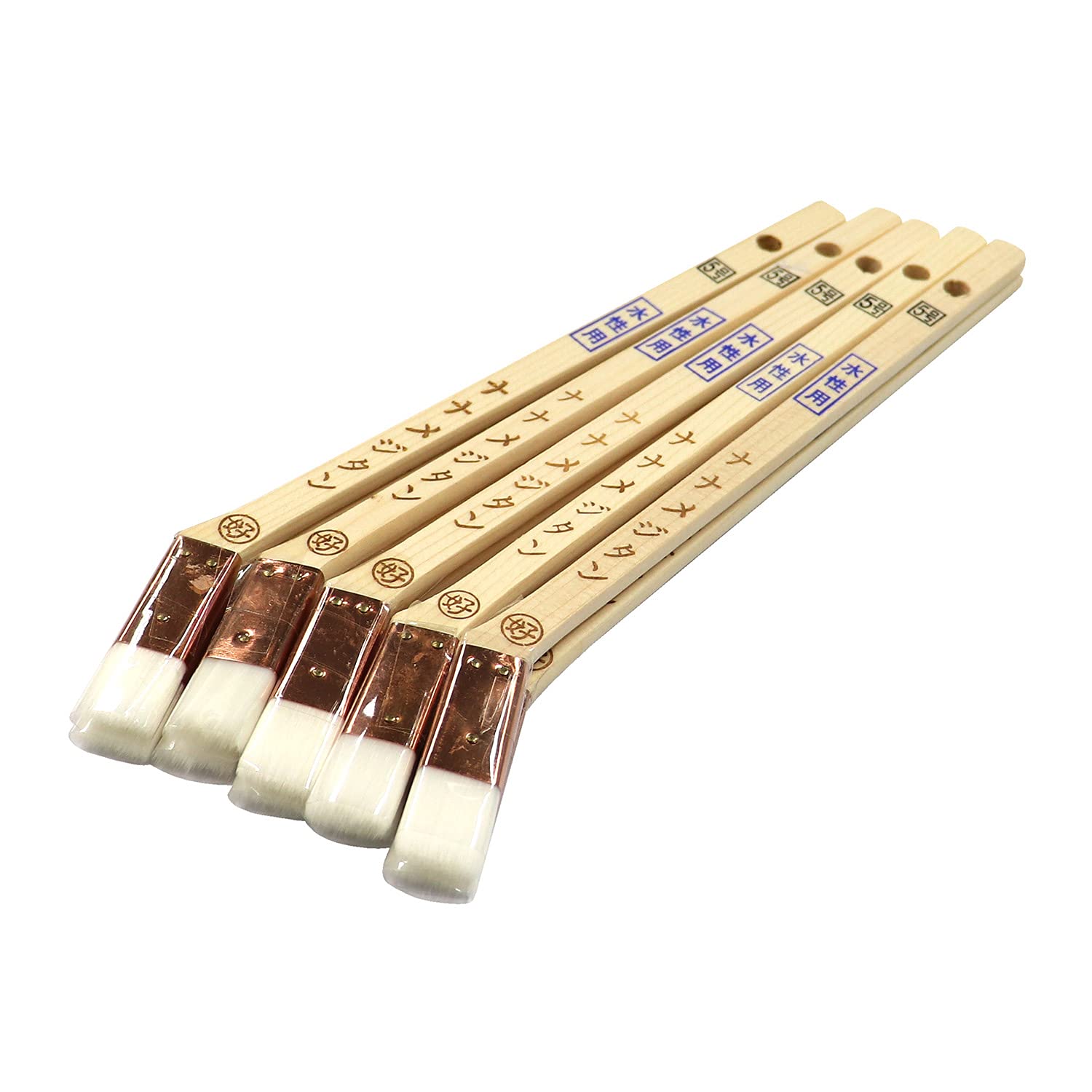 

Yoshikawa Sangyo White Nylon Joint Brushes, Nanamejitan, 10 Brushes, Water-Based, No. 5, 15mm