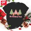 Fashion Oh Christmas Tree Printed Polyester T Shirt Retro Style Womens Mans Shirt Tees Graphic T Shirts Female Casual Tops T Shirts