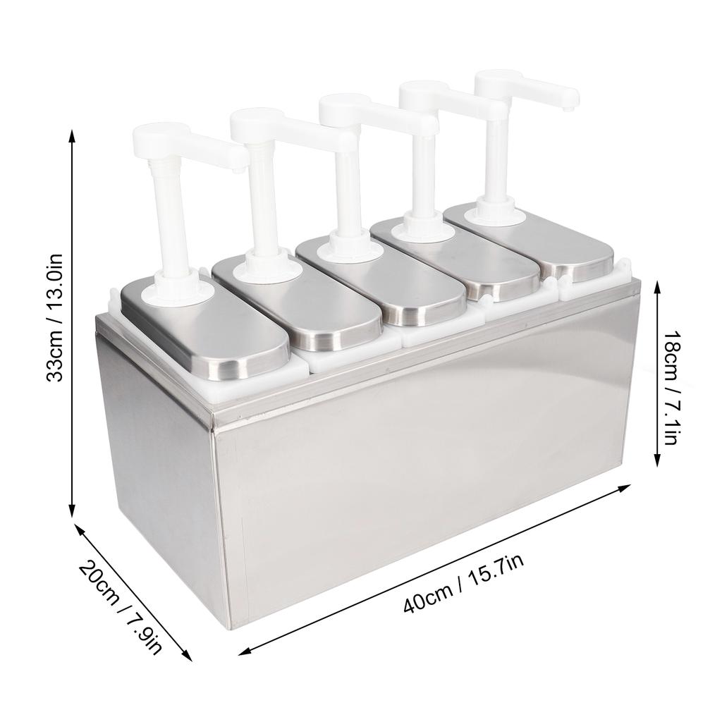 Sauce Dispenser Pump Salad Jam Seasoning Condiment Squeeze Pump Container with Base for Kitchen Restaurant Sauce Pump Container