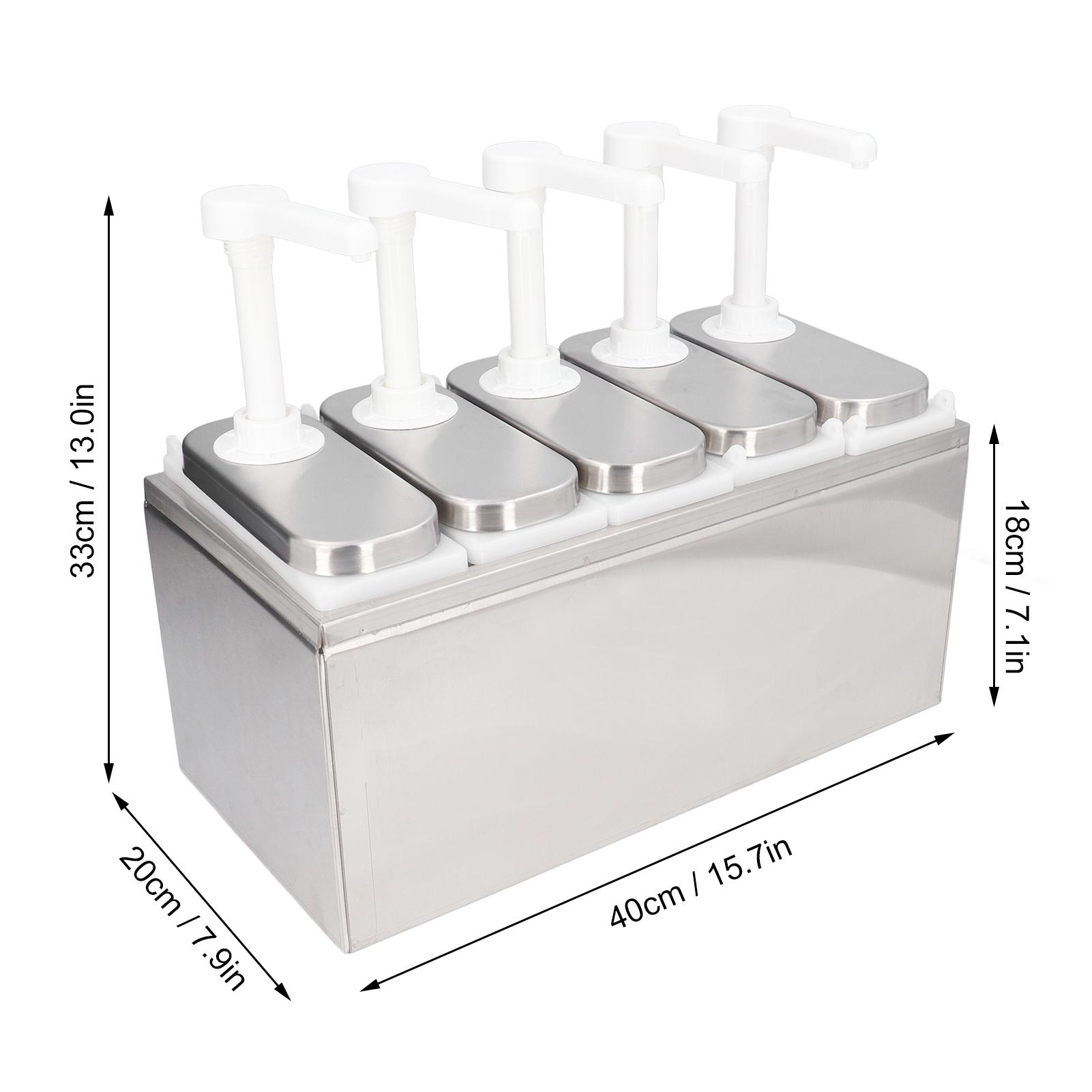 

Sauce Dispenser Pump Salad Jam Seasoning Condiment Squeeze Pump Container with Base for Kitchen Restaurant Sauce Pump Container