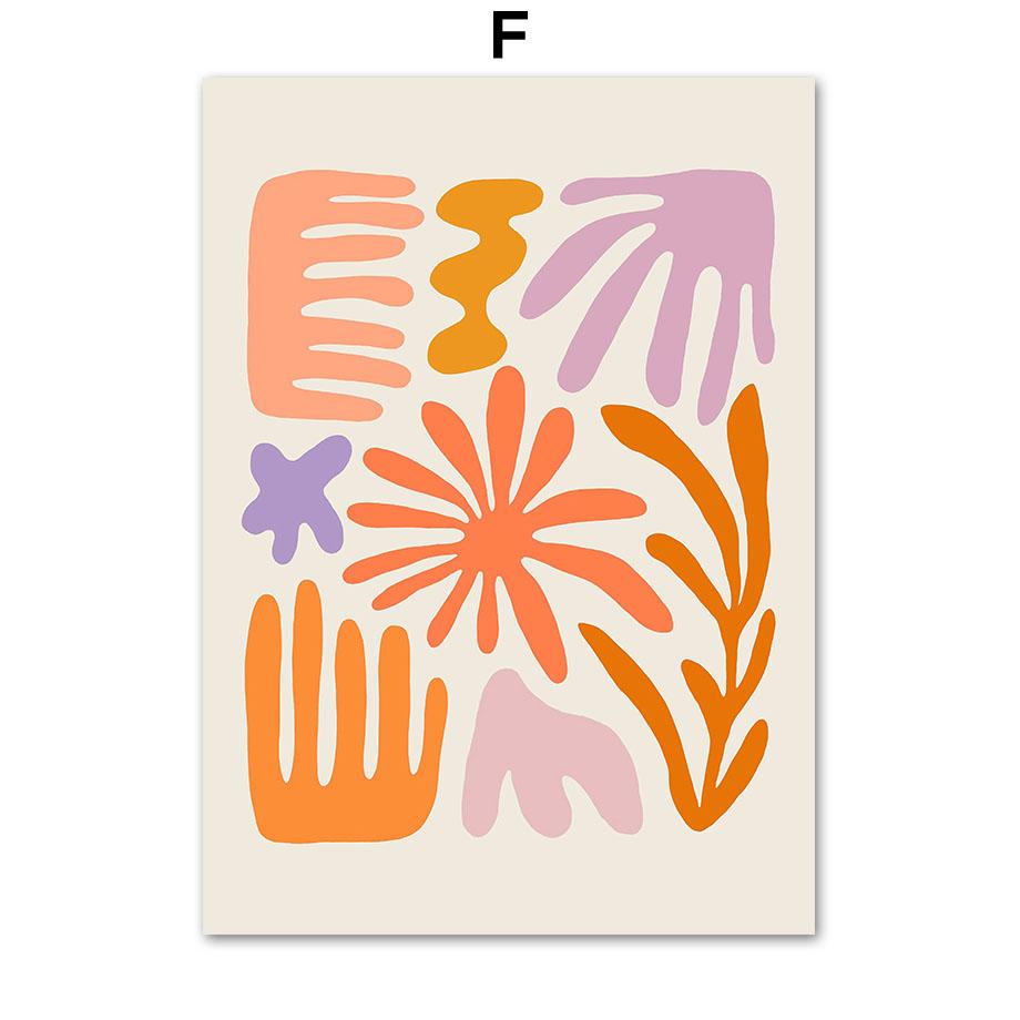 Abstrat Les Fleurs Coral Leaf Floral Botanical Posters And Prints Wall Art Canvas Painting For Living Room Decorative Pictures