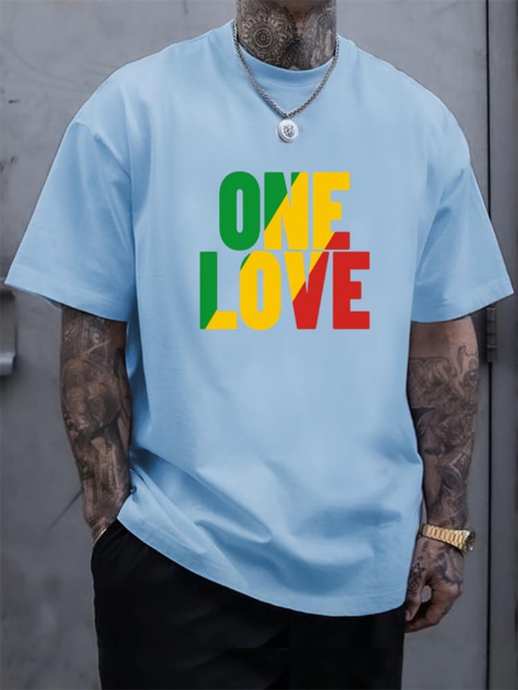 

One Love 3D Printed Mens T Shirt Мужская футболка в стиле регги, летняя повседневная мужская футболка, уличная мода, мужской топ с короткими рукавами M