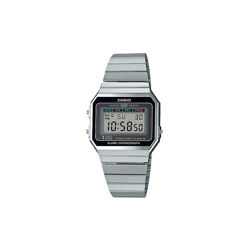 

Casio YOUTH series-metal small square small silver watch fashion retro trend small silver watch classic small square LCD display waterproof A700W-1A