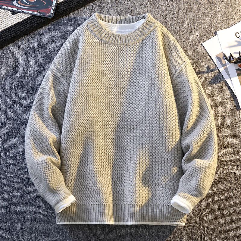 Men s Unisex Thickened Knit Round Neck Sweater - Warm & Casual 2XL