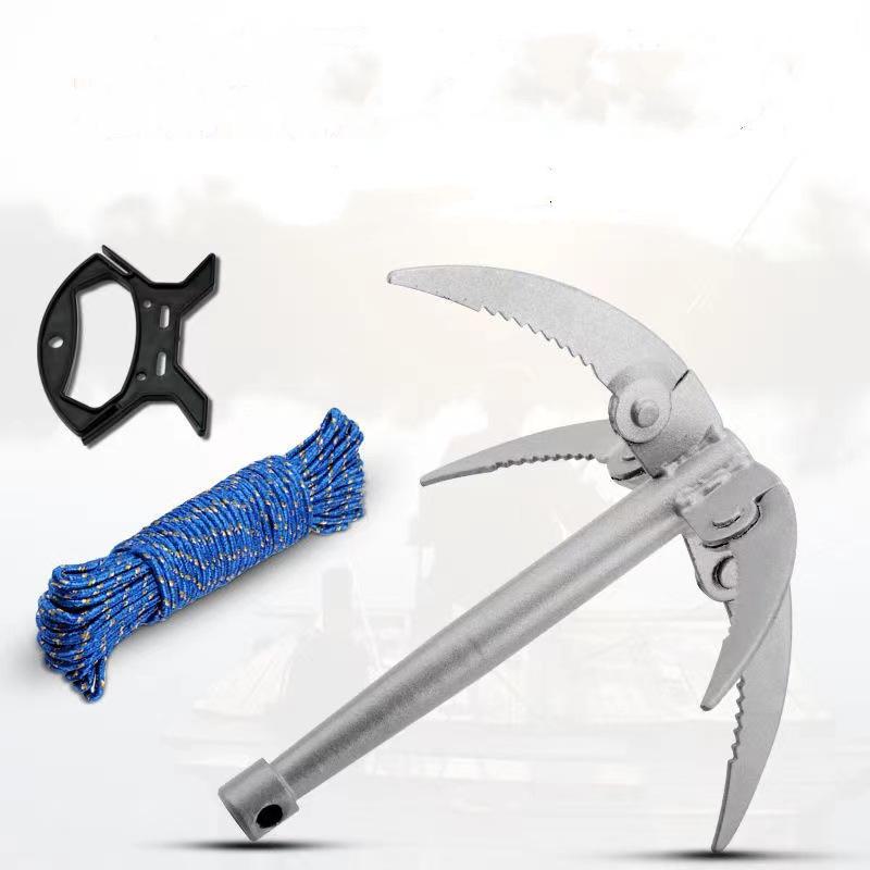 

Складной нож для водорослей, якорный нож для кошения на открытом воздухе, серп с 4 зубьями 10m thick rope + anchor knife (with handle)