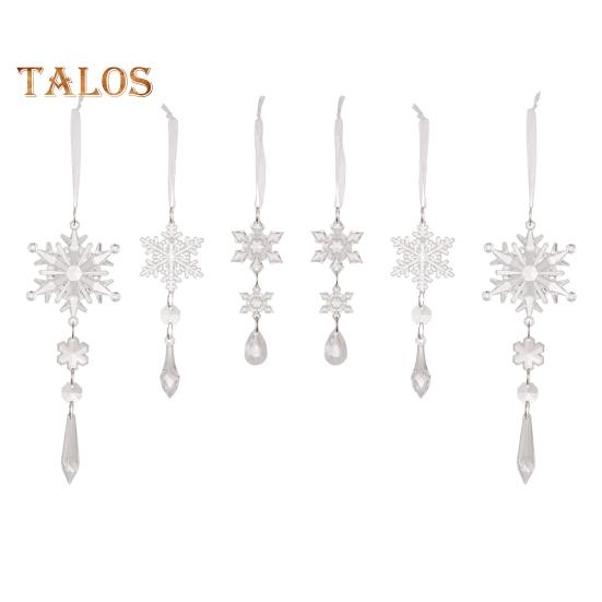 

6 шт. подвесок в виде снежинок, прозрачные акриловые снежинки, легко подвешиваемые искусственные снежинки для вечеринки в стиле зимней сказки на Рождество Sets
