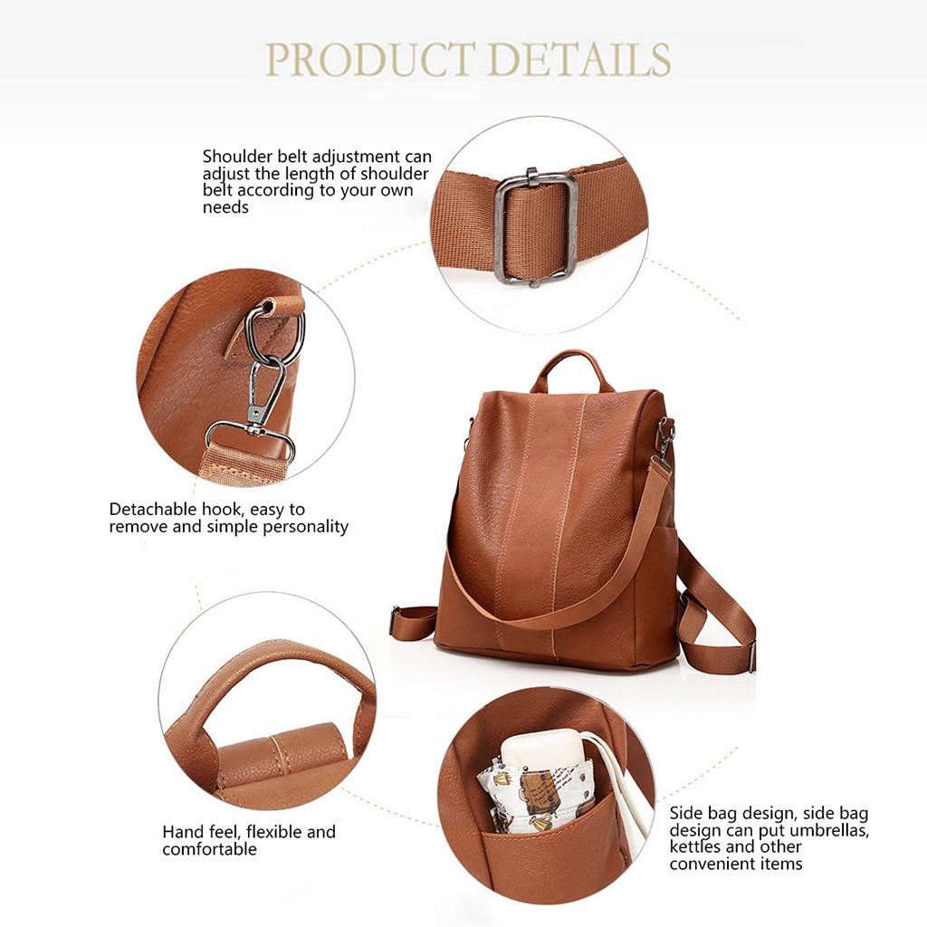 soft leather tote casual backpack