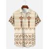 Men's Shirt Art Pattern Print Casual Shirt Short Sleeve Oversized Top Summer Vintage Flower Pattern Beach Y2k Fashion Clothing