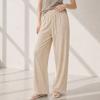 Melting Brown Women Semi Wide Pleats Banding Pants