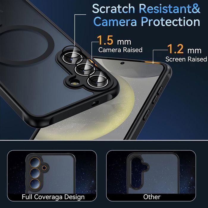 Coque de protection - BOOLING - pour Samsung Galaxy A56 5G - Cercle Magnétique - Noir - 2 Verres Trempés