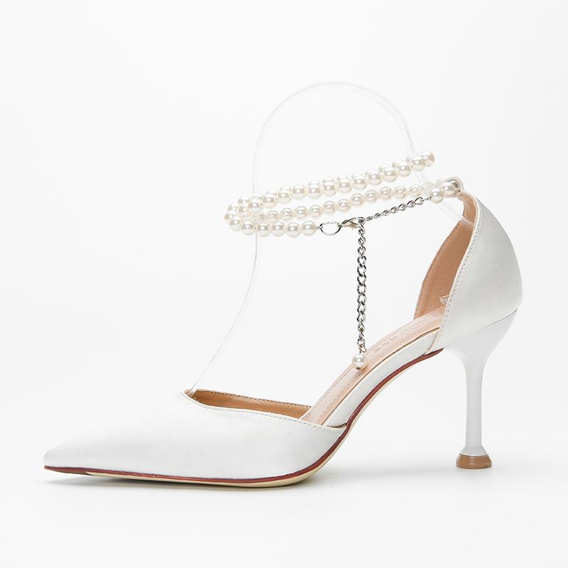 

мода Женская мода туфли на шпильке с ремешком и жемчужиной в виде бабочки с острым носком на высоком каблуке женские банкетные изысканные босоножки на высоком каблуке 41