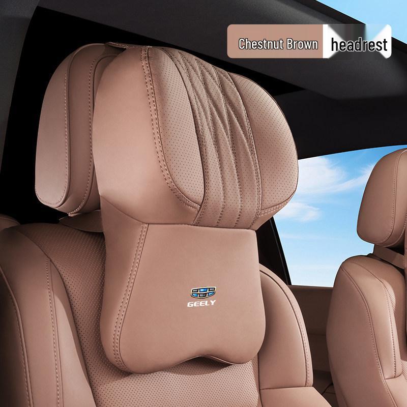 

Geely Car Seat Accessories: Headrest, Lumbar Support, Neck Pillow, and Waist Cushion for Hao Yue, Xing Rui, Emgrand, Boyue, and Bin Rui models.