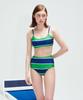 Dillaispul Varsity Stripe Bikini Top - Ivy Green