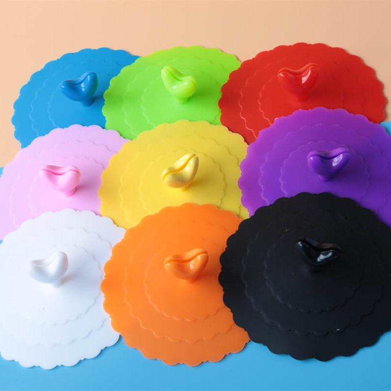 Wave Heart-shaped Spatula Spoon Silicone Cup Lid Heart-shaped Cup Lid Food-grade Silicone Dust-proof Lid